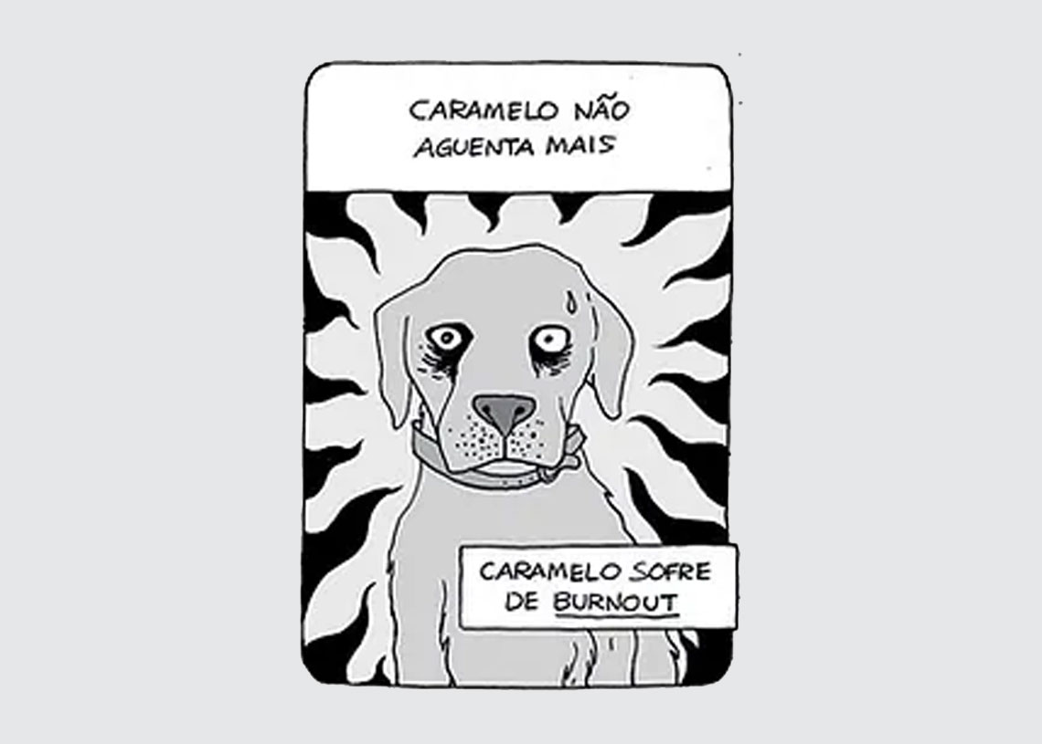 Reprod. instagram @coimbronco / Simpático vira-lata exausto criado pelo cartunista Ricardo Coimbra